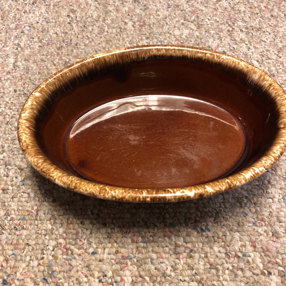 Hull Pottery Co. Brown stoneware oval serving dish 10”